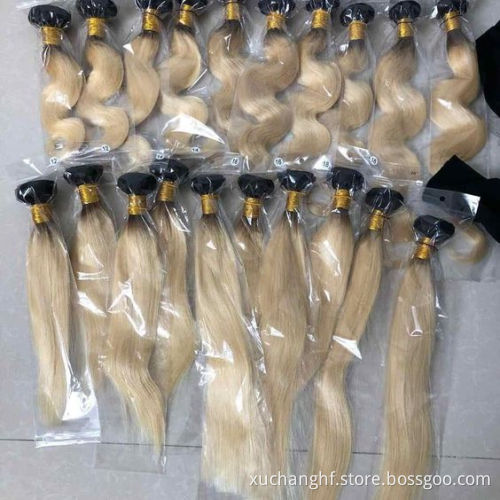 613 Blonde Bundles With Frontal Brazilian Body Wave 3 Bundles With Frontal Blonde Human Hair Bundles With Closure Remy Hair